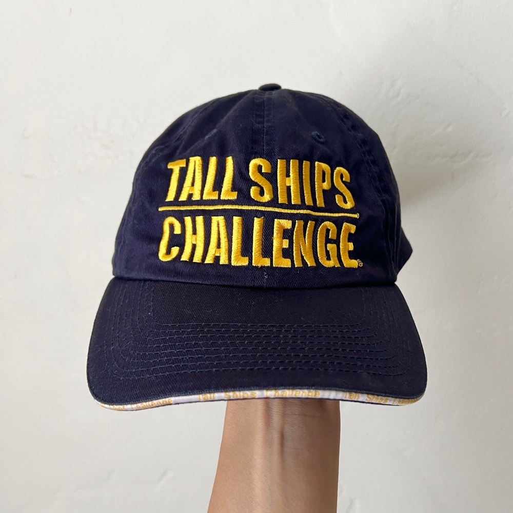 Vintage Navy Blue yellow Tall Ships Challenge cotton dad hat baseball cap unisex